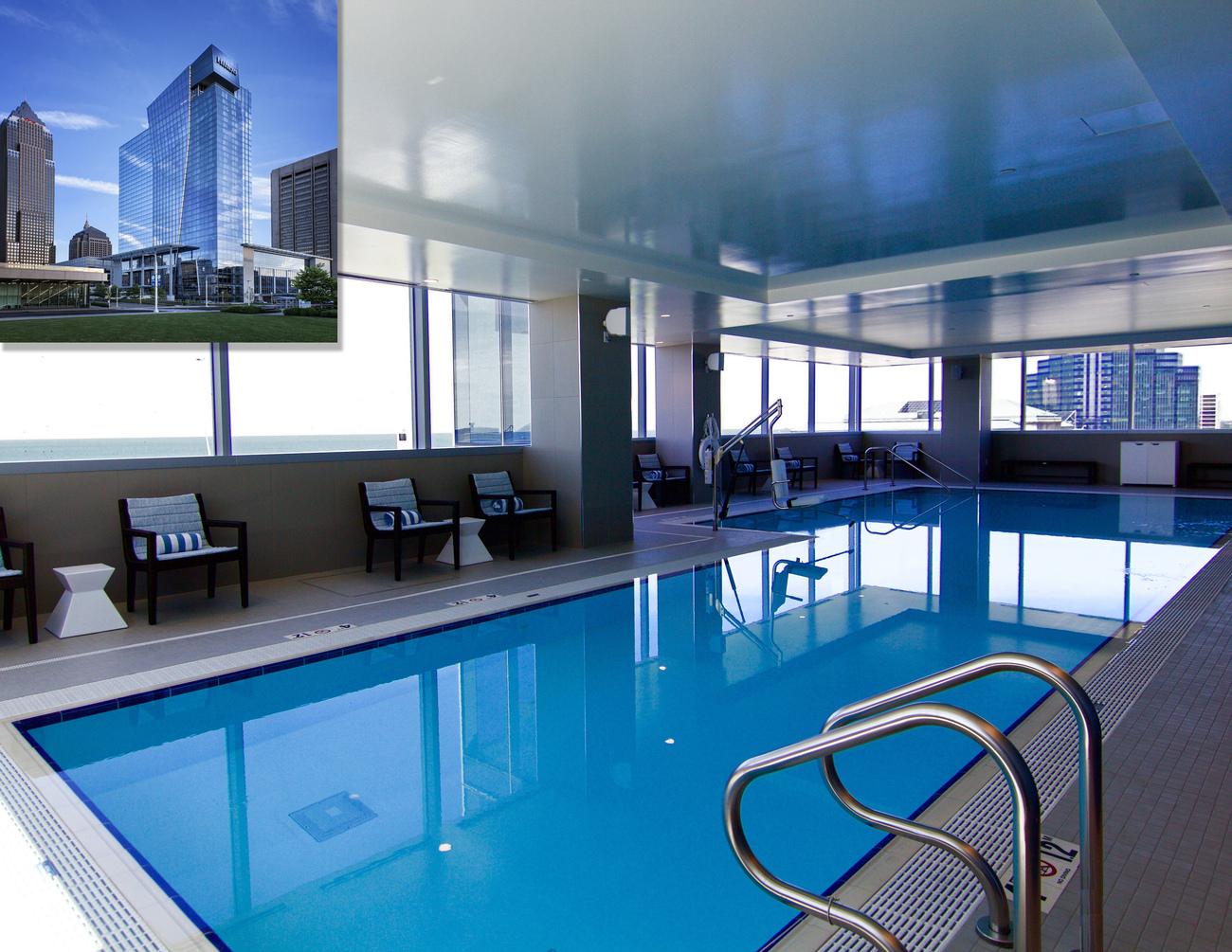 Small indoor commercial pool.