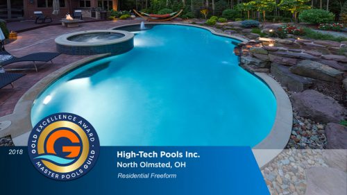 Gold Excellence Award for residential freeform pool design.
