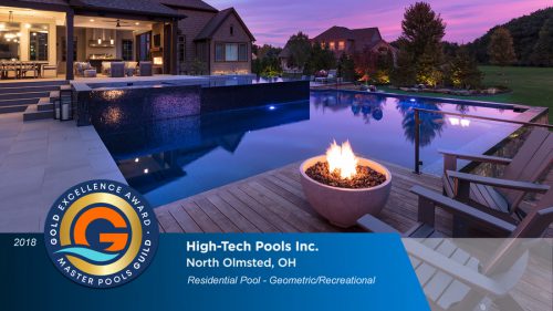Gold Excellence Award for geometric residential pool design.