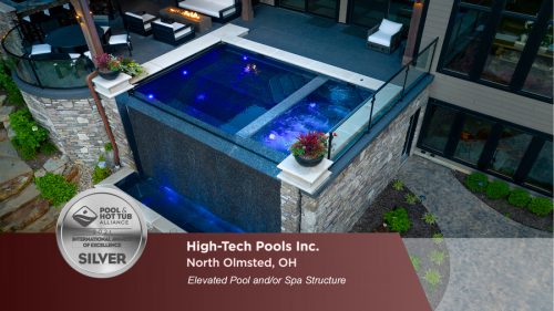 Silver award for elevated pool or spa structure design.