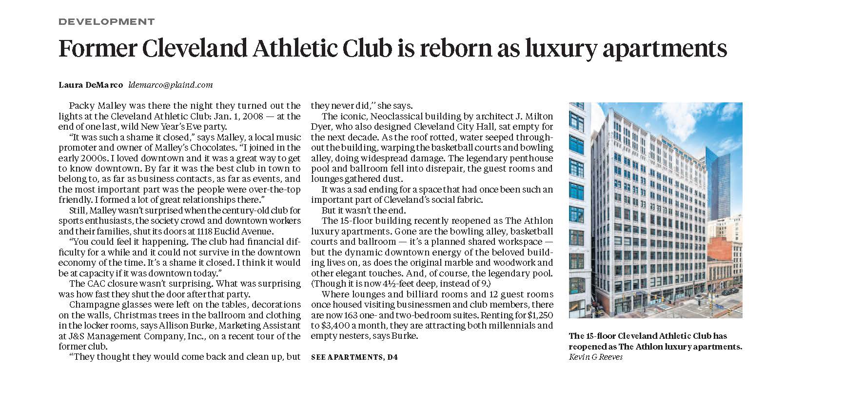 An article about new luxury apartments in cleveland