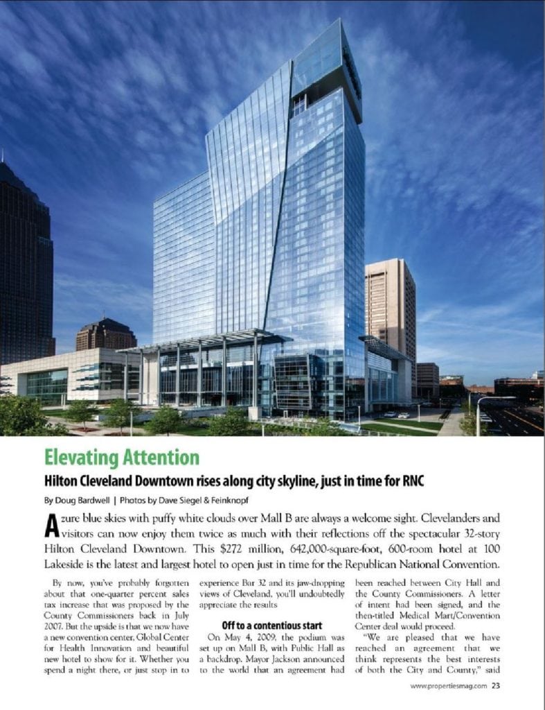 an article about Hilton Cleveland Downtown
