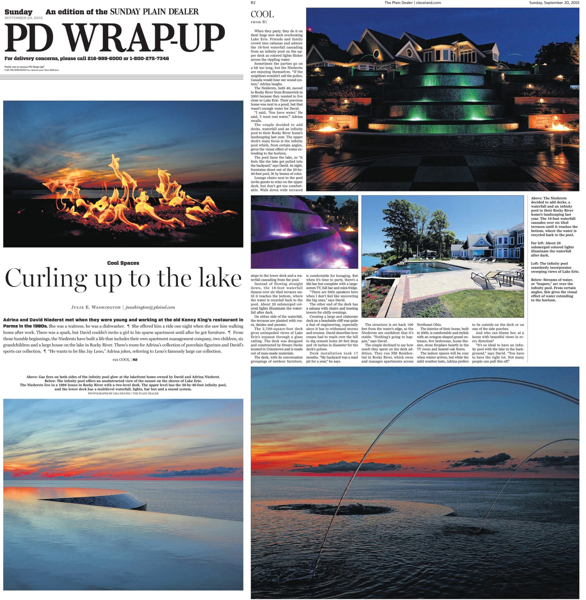 an article about a new pool water feature