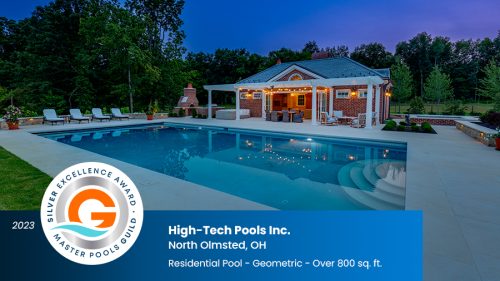 a high-tech pools 2023 silver award from master pools guild for residential pool - geometric - over 800 square feet