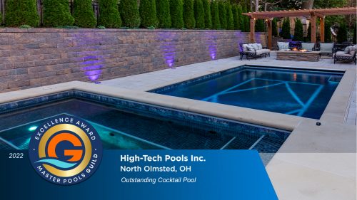 high-tech pools 2022 gold award from master pools guild for outstanding cocktail pool