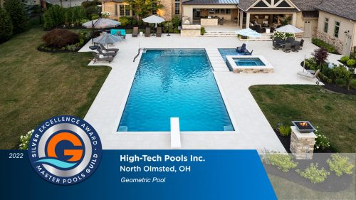 high-tech pools 2022 silver award from master pools guild for geometric pools