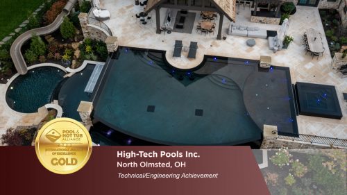high-tech pools 2023 gold award from pool and hot tub alliance for technical/engineering achievement