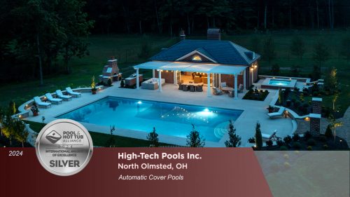 high-tech pools silver award for automatic pool covers